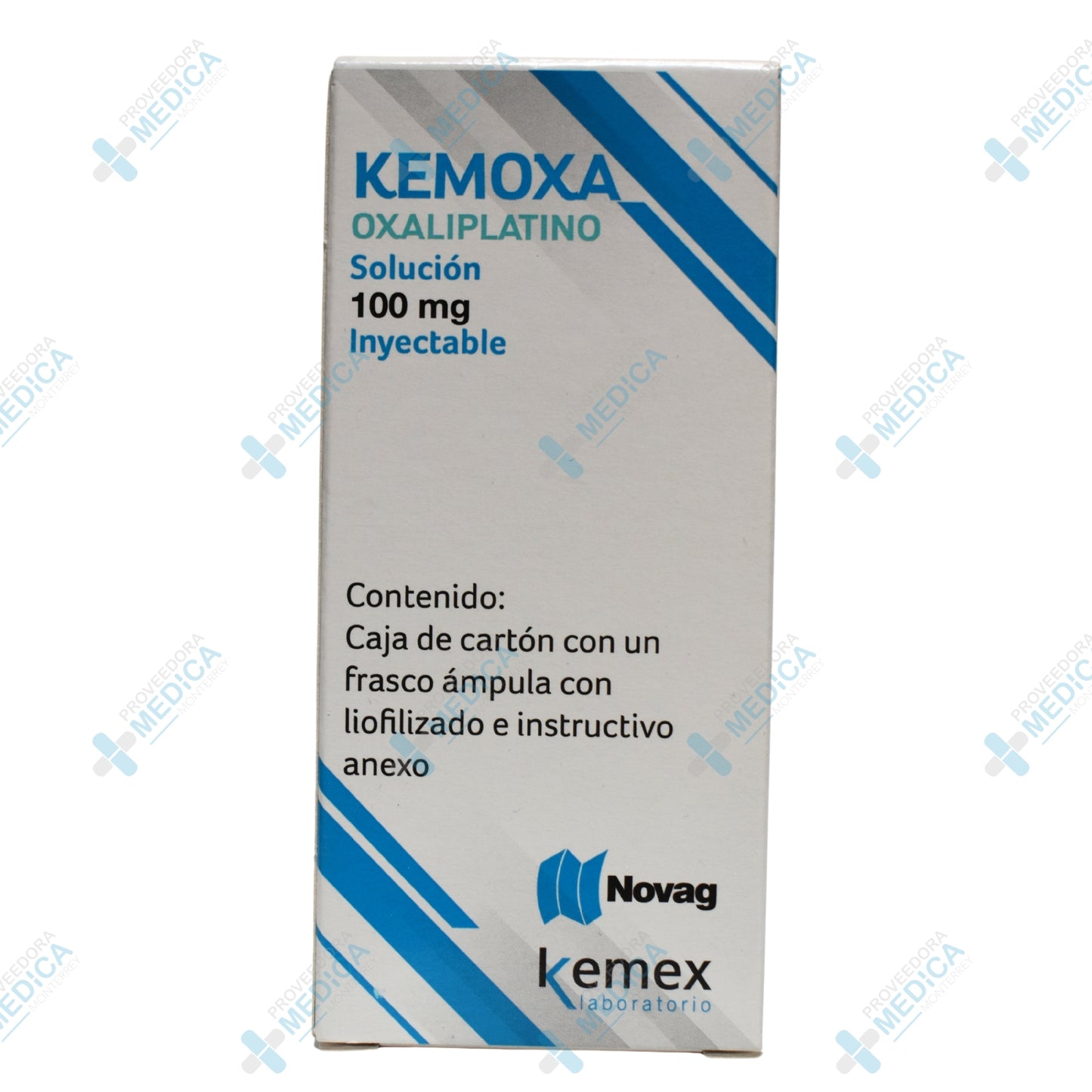 KEMOXA Oxaliplatino solución 100 mg inyectable caja con un frasco ampula con liofilizado Novag Kemex Laboratorio