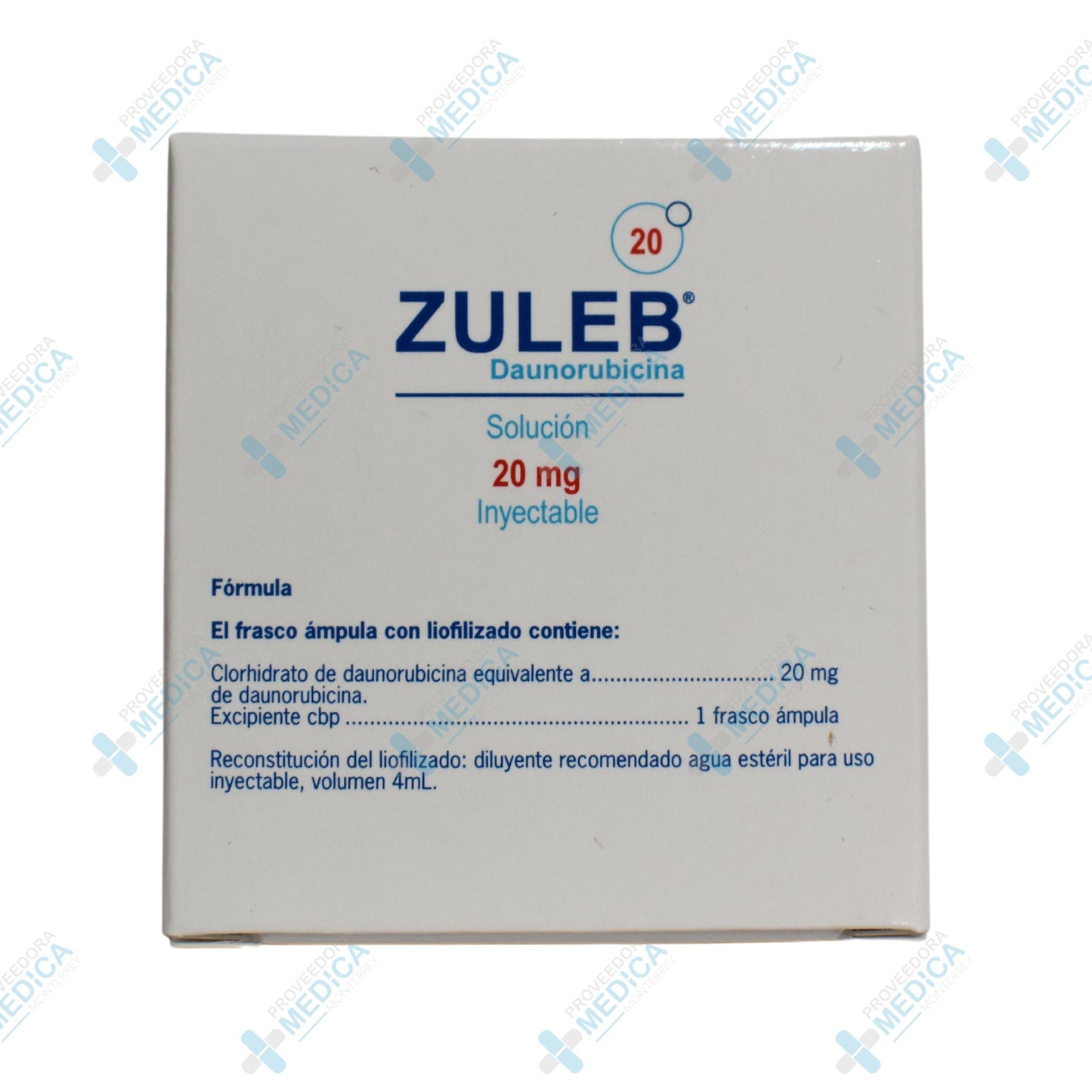 ZULEB Daunorubicina solución 20 mg inyectable Zurich Pharma 
