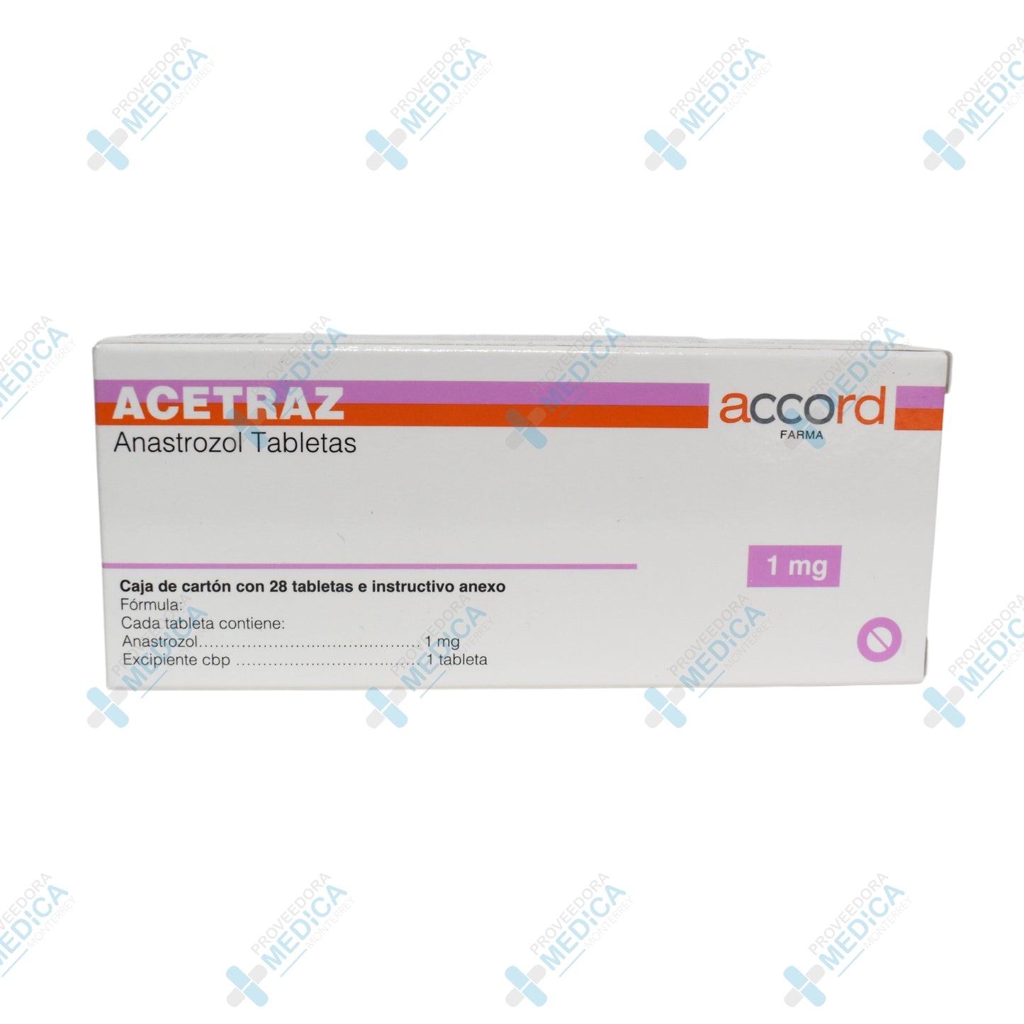 Acetraz Anastrazol tabletas 1 mg&nbsp; caja con 28 tabletas
