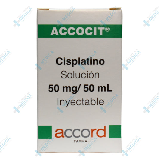 ACCOCIT CISPLATINO SOL INY 50 MG 50 ML C/1 AMP