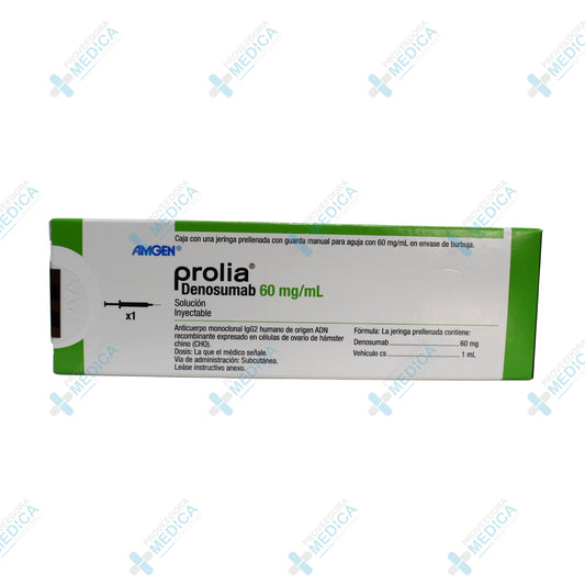 PROLIA Denosumab 60mg/ml solución inyectable caja con una jeringa prellenada con guarda manual