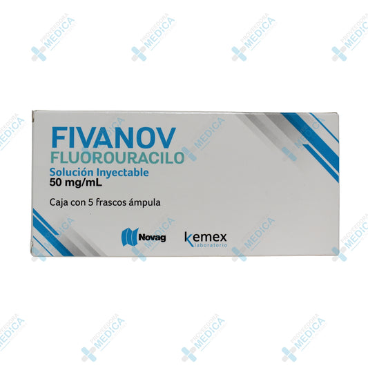 FIVANOV Fluorouracilo solución inyectable 50 mg/ml caja con 5 frascos ampula&nbsp; Novag