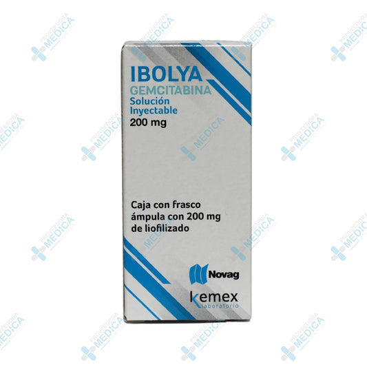IBOLYA Gemcitabina solución inyectable 200 mg caja con frasco ampula con 300 mg de liofilizado Novag Kemex Laboratorio