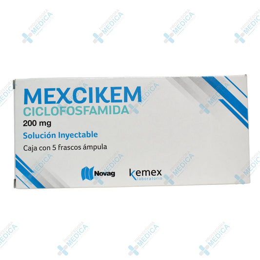 MEXCIKEM Ciclofosfamida 200mg solución inyectable caja con 5 frascos ampula Novag Kemex Laboratorio