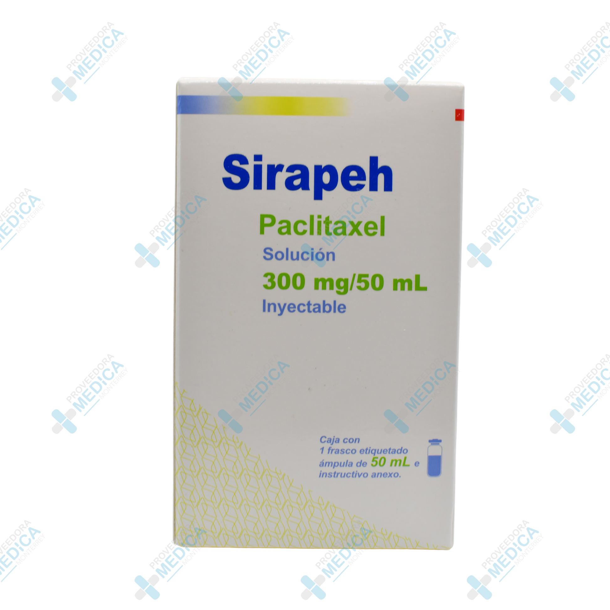 SIRAPEH&nbsp;Paclitaxel solución 300 mg 50 ml inyectable caja con 1 frasco ámpula&nbsp; etiquetado 50 ml Ultra Laboratorios
