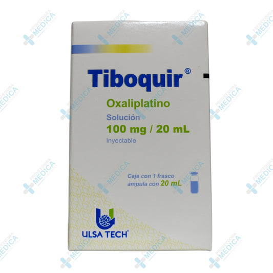 TIBOQUIR Oxaliplatino solución 100 mg 20 ml inyectable caja con 1 frasco ámpula com 20 ml Ulsa Tech