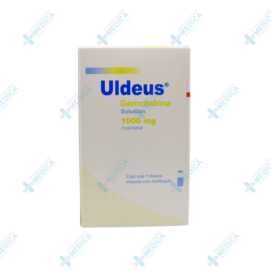 ULDEUS Gemcitabina solución 1000 mg inyectable caja con 1 frasco ámpula con liofilizado Ulsa Tech