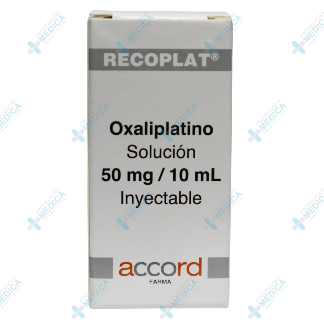 RECOPLAT OXALIPLATINO SOL INY 50 MG 10 ML C/1 AMP